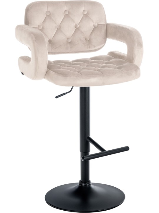Taburete de bar Dublin terciopelo, crema
