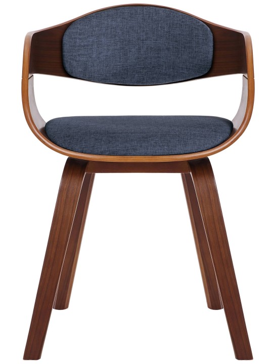 Conjunto de 2 sillas tela Kingston, nogal/azul