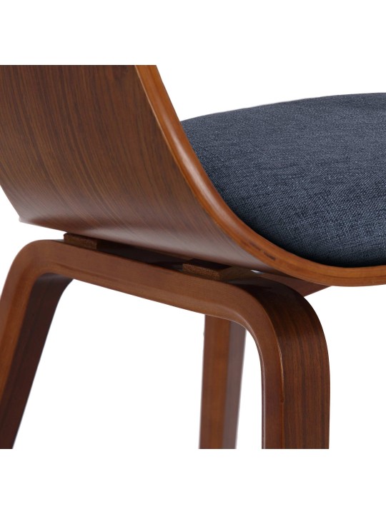 Conjunto de 2 sillas tela Kingston, nogal/azul