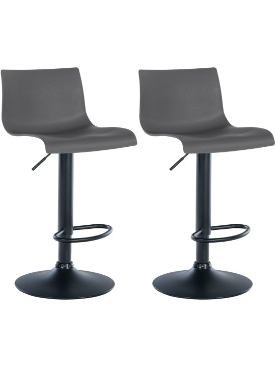 Juego de 2 taburetes de bar Branford plástico, gris Juego de 2 taburetes de bar Branford plástico, gris