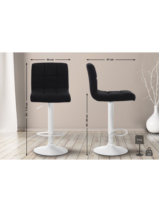 Juego de 2 taburetes de bar tela Calma, negro Juego de 2 taburetes de bar tela Calma, negro