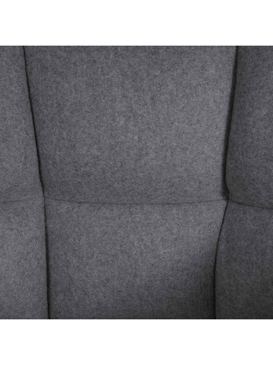 Taburete de bar Damaso B de fieltro con estructura de 4 pies, gris