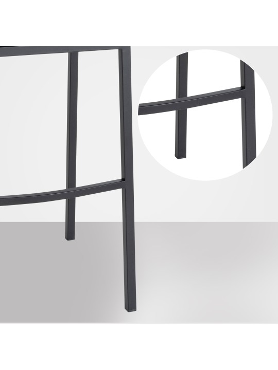 Taburete de bar Damaso B de fieltro con estructura de 4 pies, gris