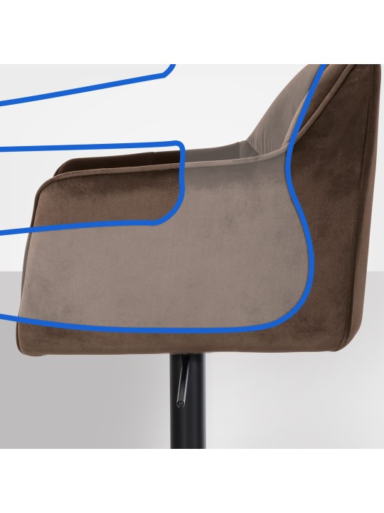 Taburete de bar Damaso B terciopelo, marrón