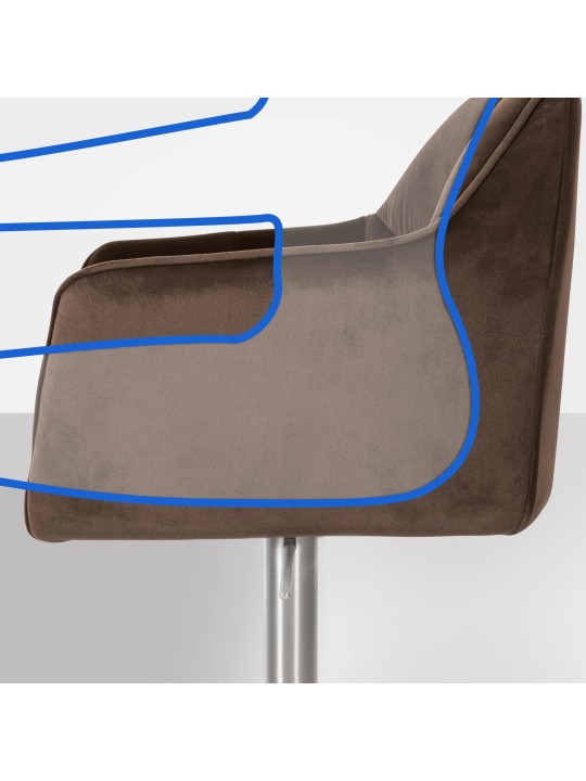 Taburete de bar Damaso E terciopelo, marrón