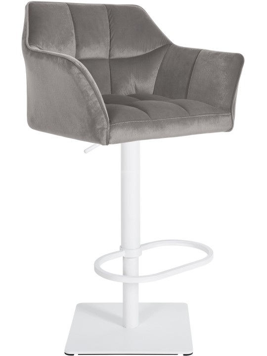 Taburete de bar Damaso W terciopelo, gris