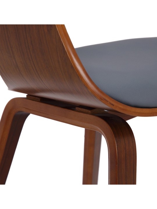 Conjunto de 2 sillas Kingston piel sintética, nogal/gris