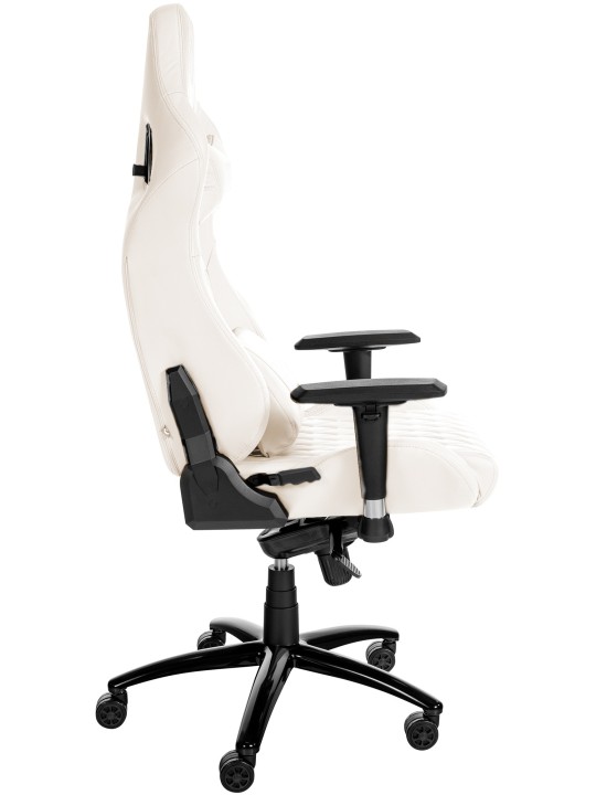 Silla de oficina Keren de cuero genuino, blanco