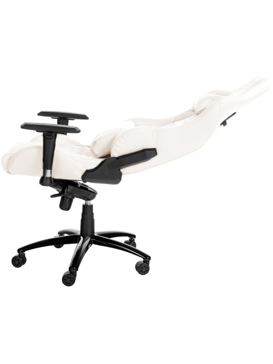 Silla de oficina Keren de cuero genuino, blanco