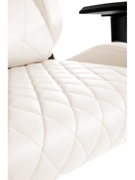 Silla de oficina Keren de cuero genuino, blanco