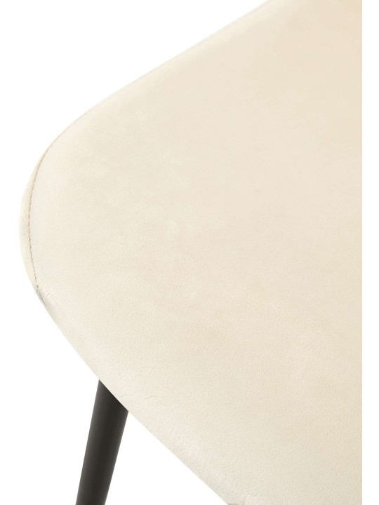 Conjunto de 4 sillas Giverny terciopelo, crema