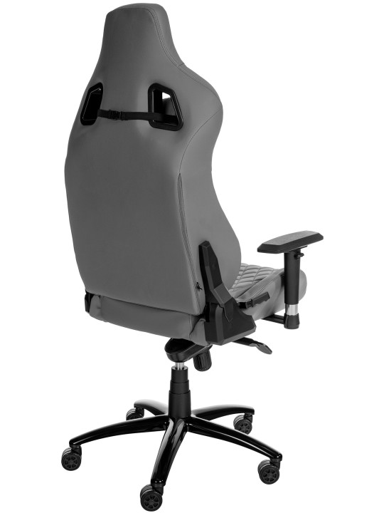 Silla de oficina Keren de cuero genuino, gris