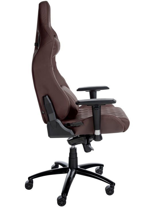 Silla de oficina Keren de cuero genuino, marrón