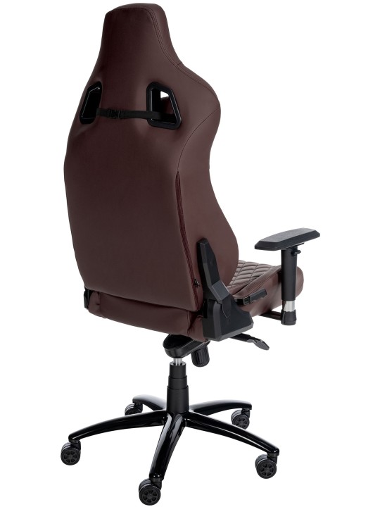 Silla de oficina Keren de cuero genuino, marrón