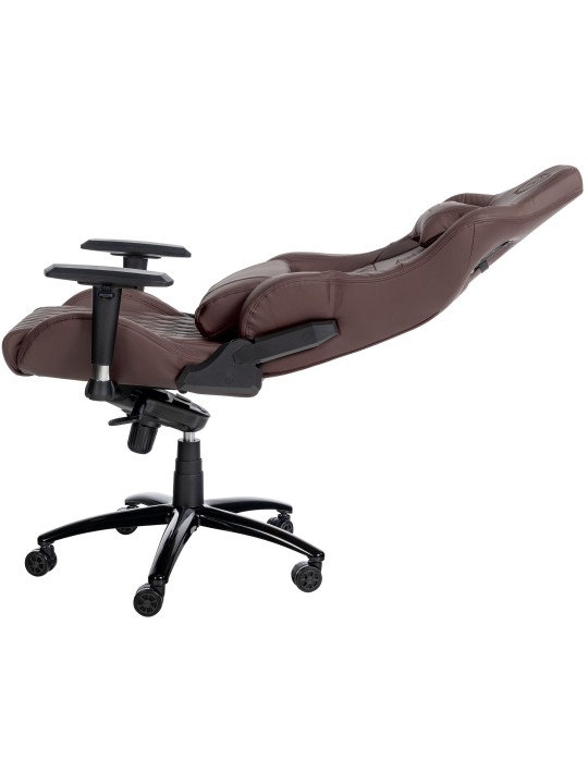 Silla de oficina Keren de cuero genuino, marrón
