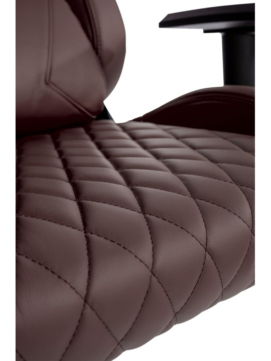 Silla de oficina Keren de cuero genuino, marrón
