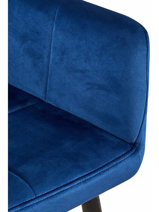 Juego de 2 sillas de comedor Emia terciopelo, azul