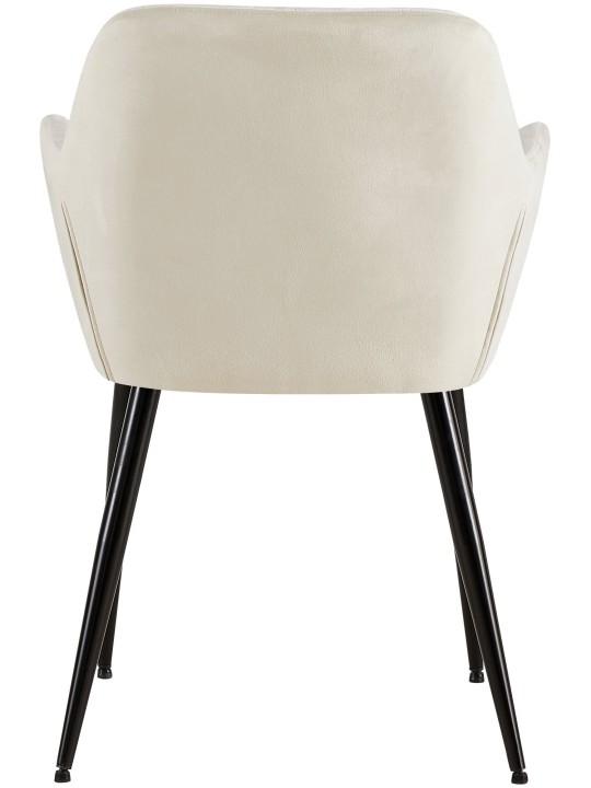 Juego de 2 sillas de comedor Emia terciopelo, crema