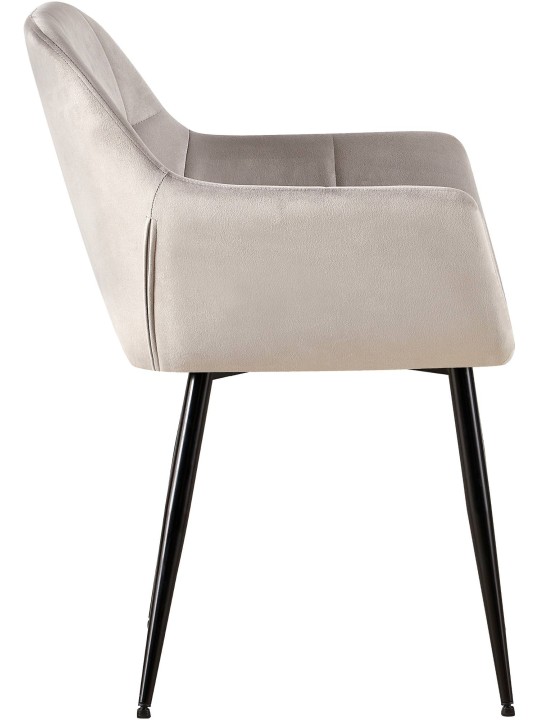 Juego de 2 sillas de comedor Emia terciopelo, gris claro