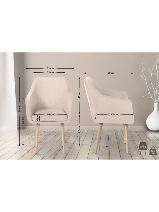 Silla de visita Utrecht tejido natural, beige Silla de visita Utrecht tejido natural, beige