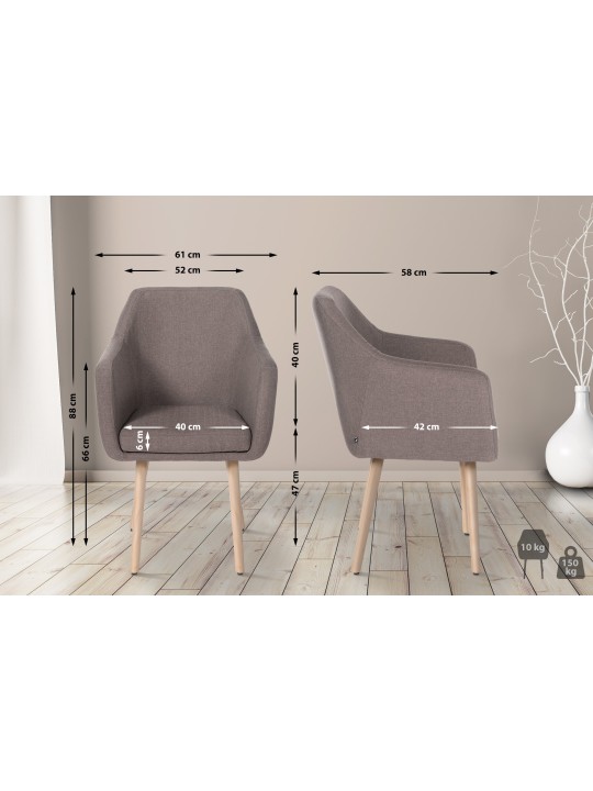 Silla de visita Utrecht tejido natural, taupe Silla de visita Utrecht tejido natural, taupe