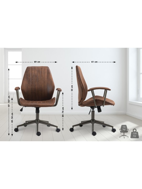 Silla de oficina Nampa, coñac
