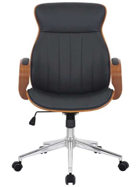 Silla de oficina Melilla polipiel, nogal/negro