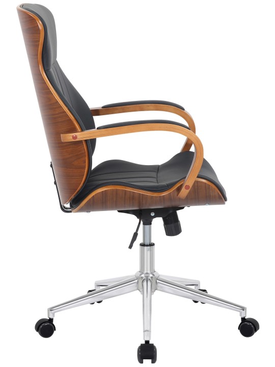 Silla de oficina Melilla polipiel, nogal/negro