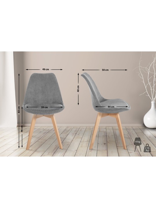 Silla Linares Cordón, gris Silla Linares Cordón, gris