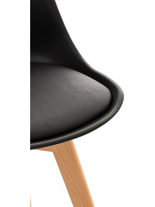 Conjunto de 4 sillas Linares, negro Conjunto de 4 sillas Linares, negro