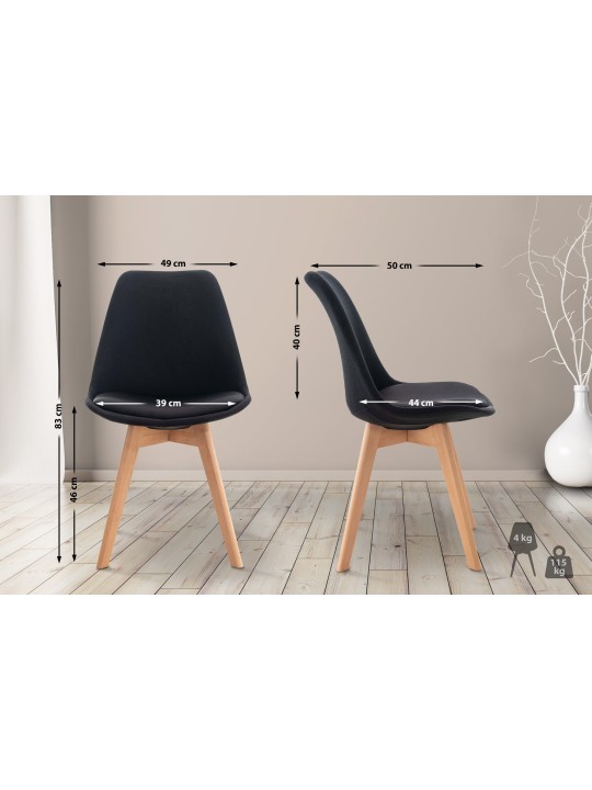 Silla Linares tela, negro Silla Linares tela, negro