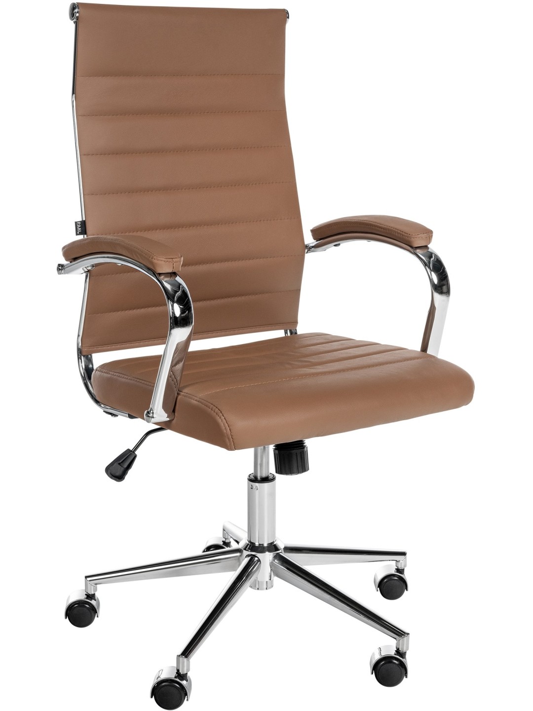 Silla de oficina Mollis de cuero genuino, marrón claro