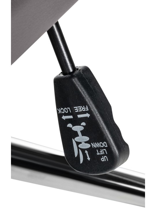 Silla de oficina Mollis de cuero genuino, gris