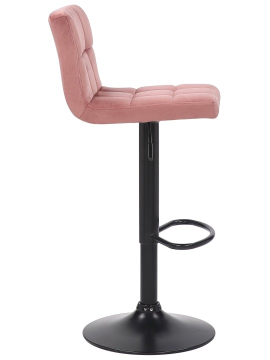 Juego de 4 taburetes de bar Feni terciopelo, rosa