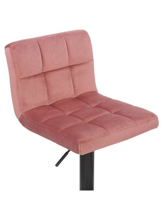Juego de 4 taburetes de bar Feni terciopelo, rosa