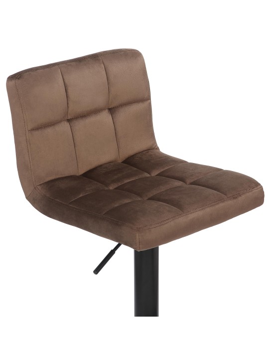 Juego de 4 taburetes de bar Feni terciopelo, marrón