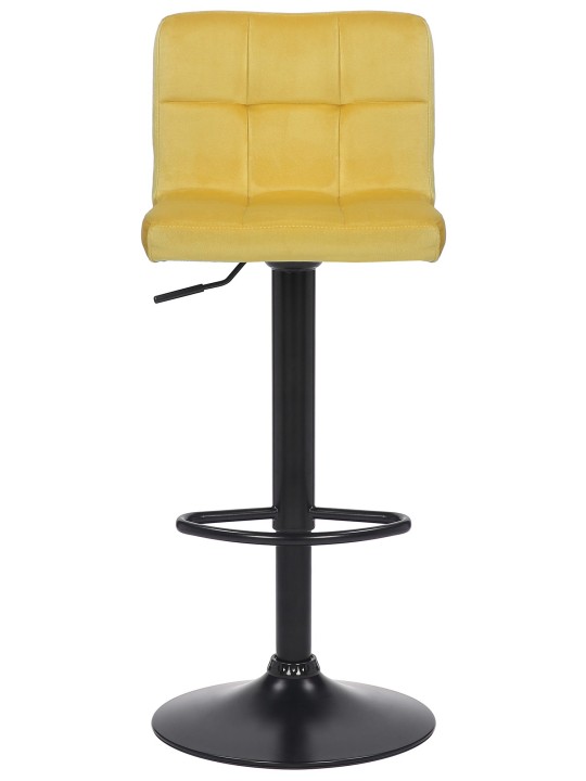 Juego de 4 taburetes de bar Feni terciopelo, amarillo