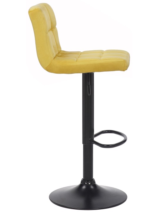 Juego de 4 taburetes de bar Feni terciopelo, amarillo