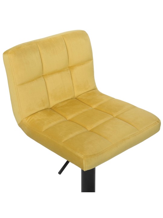 Juego de 4 taburetes de bar Feni terciopelo, amarillo