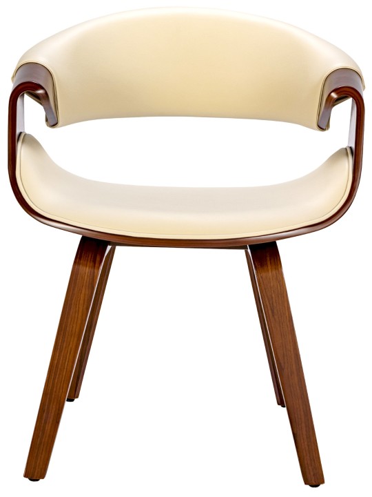 Juego de 2 sillas de comedor Foley piel sintética, nogal/crema Juego de 2 sillas de comedor Foley piel sintética, nogal/crema