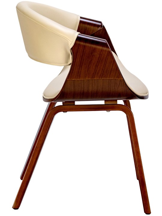 Juego de 2 sillas de comedor Foley piel sintética, nogal/crema Juego de 2 sillas de comedor Foley piel sintética, nogal/crema