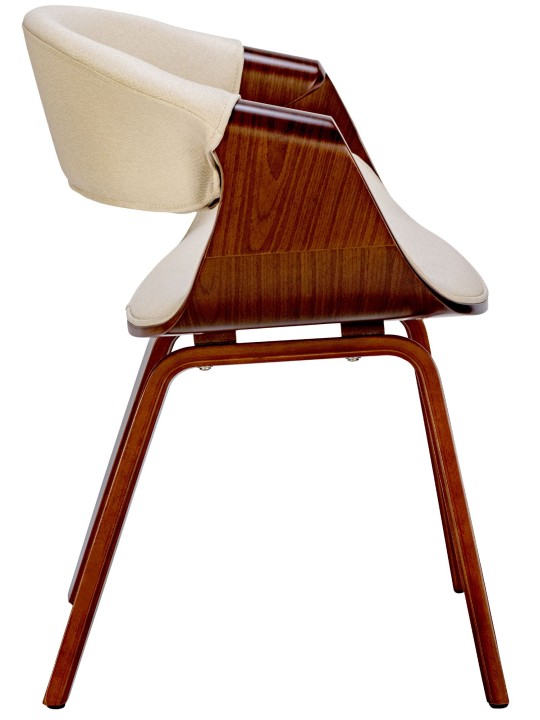 Juego de 2 Sillas de Comedor Foley Tela, nogal/crema Juego de 2 Sillas de Comedor Foley Tela, nogal/crema