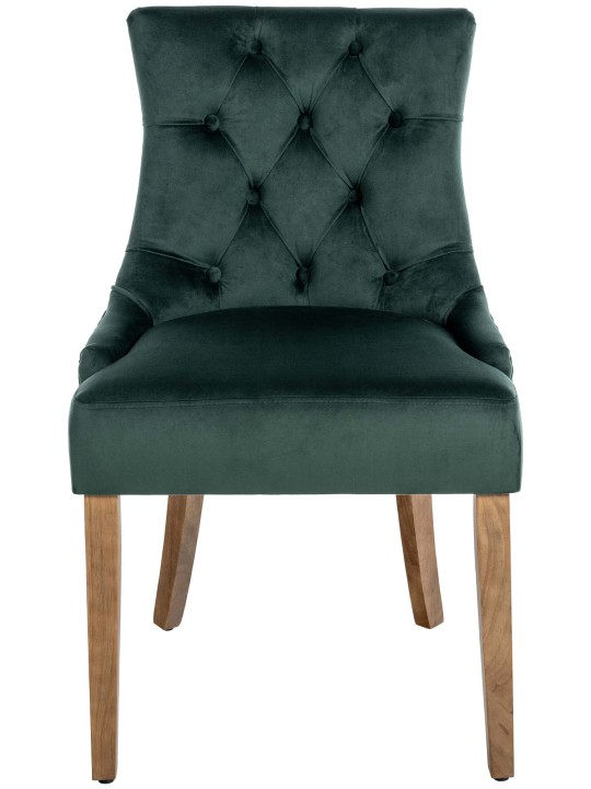 Silla de comedor Aberdeen terciopelo antiguo-claro, verde oscuro