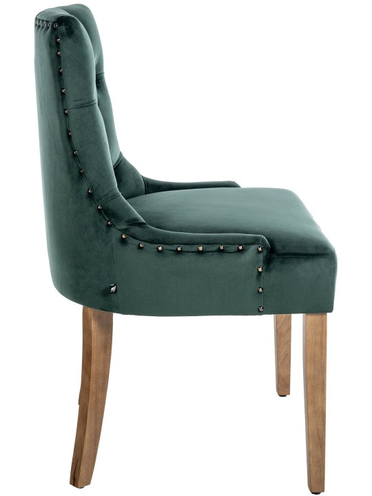 Silla de comedor Aberdeen terciopelo antiguo-claro, verde oscuro