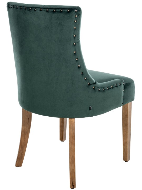 Silla de comedor Aberdeen terciopelo antiguo-claro, verde oscuro