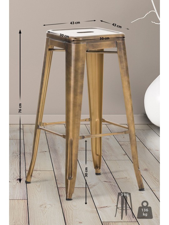 Taburete de bar Joshua V2, oro