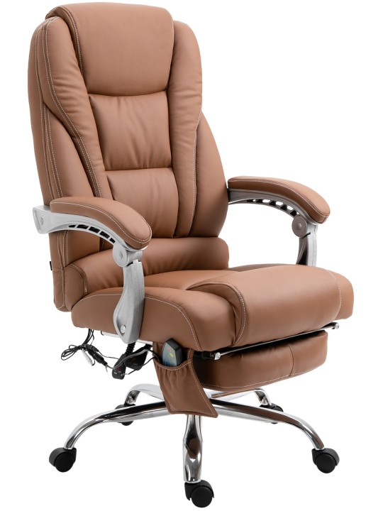 Silla de oficina Pacific con función de masaje V2 cuero artificial, marrón claro Silla de oficina Pacific con función de masaje V2 cuero artificial, marrón claro