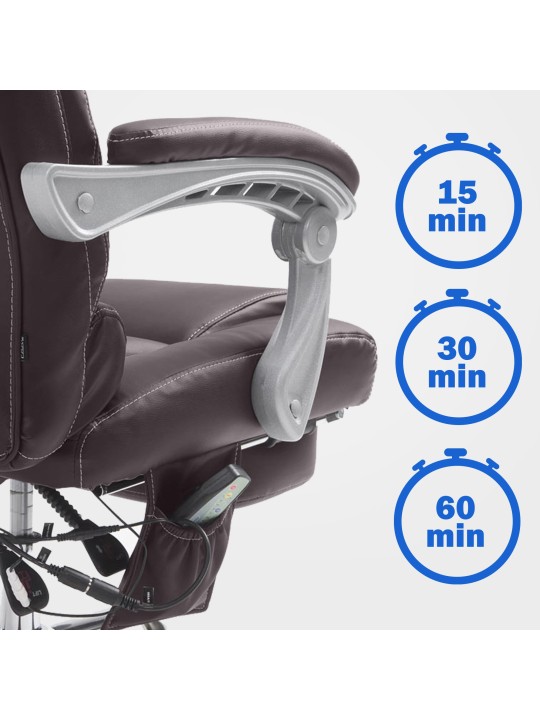 Silla de oficina Pacific con función de masaje V2, marrón