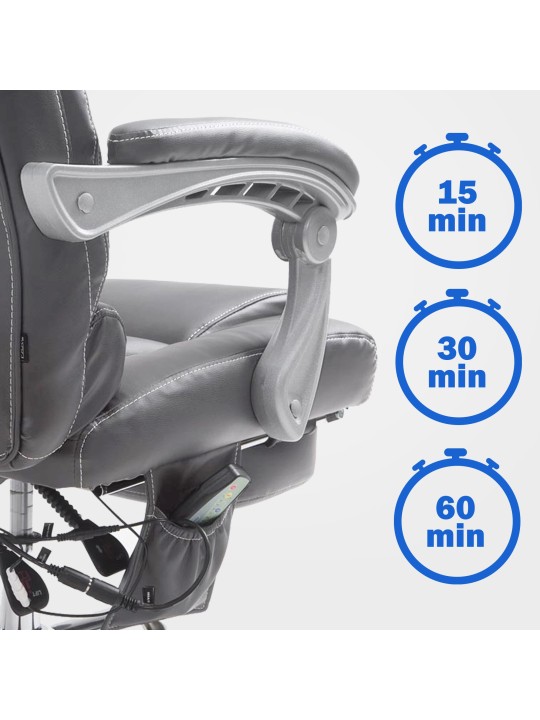 Silla de oficina Pacific con función de masaje V2, gris