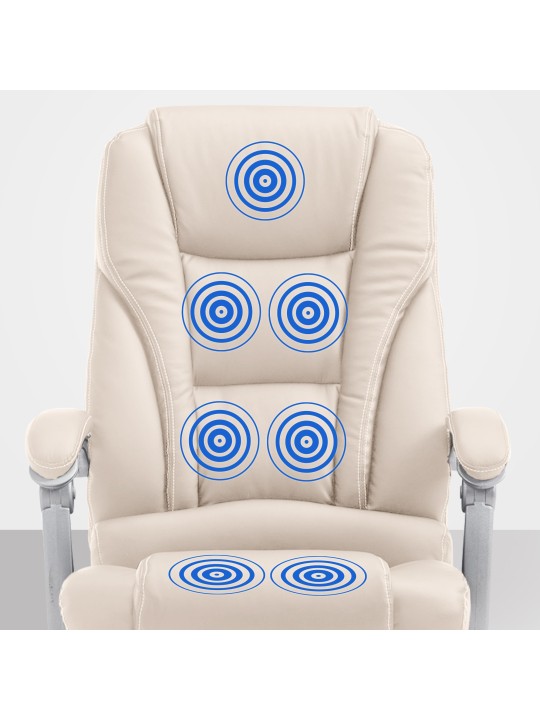 Silla de oficina Pacific con función de masaje V2, crema